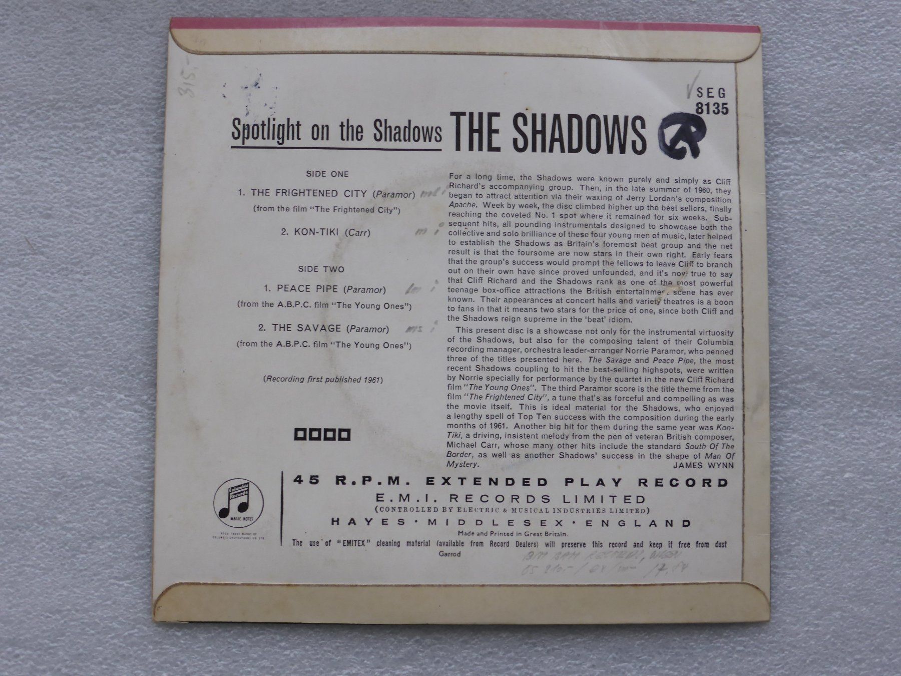 Vinyles: Vinyl Single   EP  THE SHADOWS – D'occasion à Küssnacht am Rigi par Mondkinder 3
