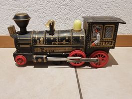 Train-locomotive jouet vintage en tôle des années ’50