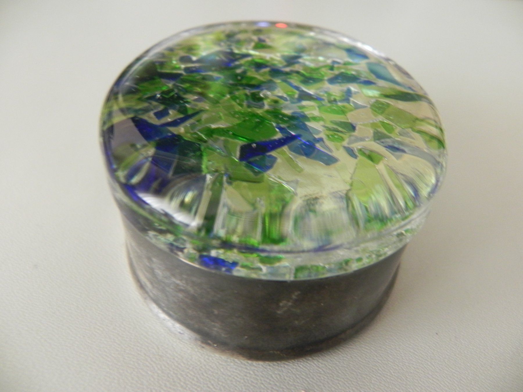 Altro in Decorazioni & Accessori: Versilberte schwer Dose mit Glasdeckel – Usato da Minusio venduto da Lory64 3