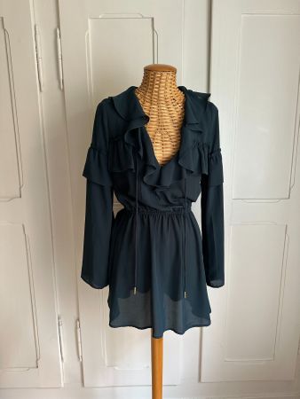 IVYREVEL - Volants Kleid petrol 34