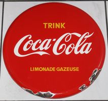 Coca Cola Trink Limonade Emailschild 50s