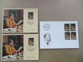 3 Briefe/Karten (Orts-)FDC Albert Anker 1981