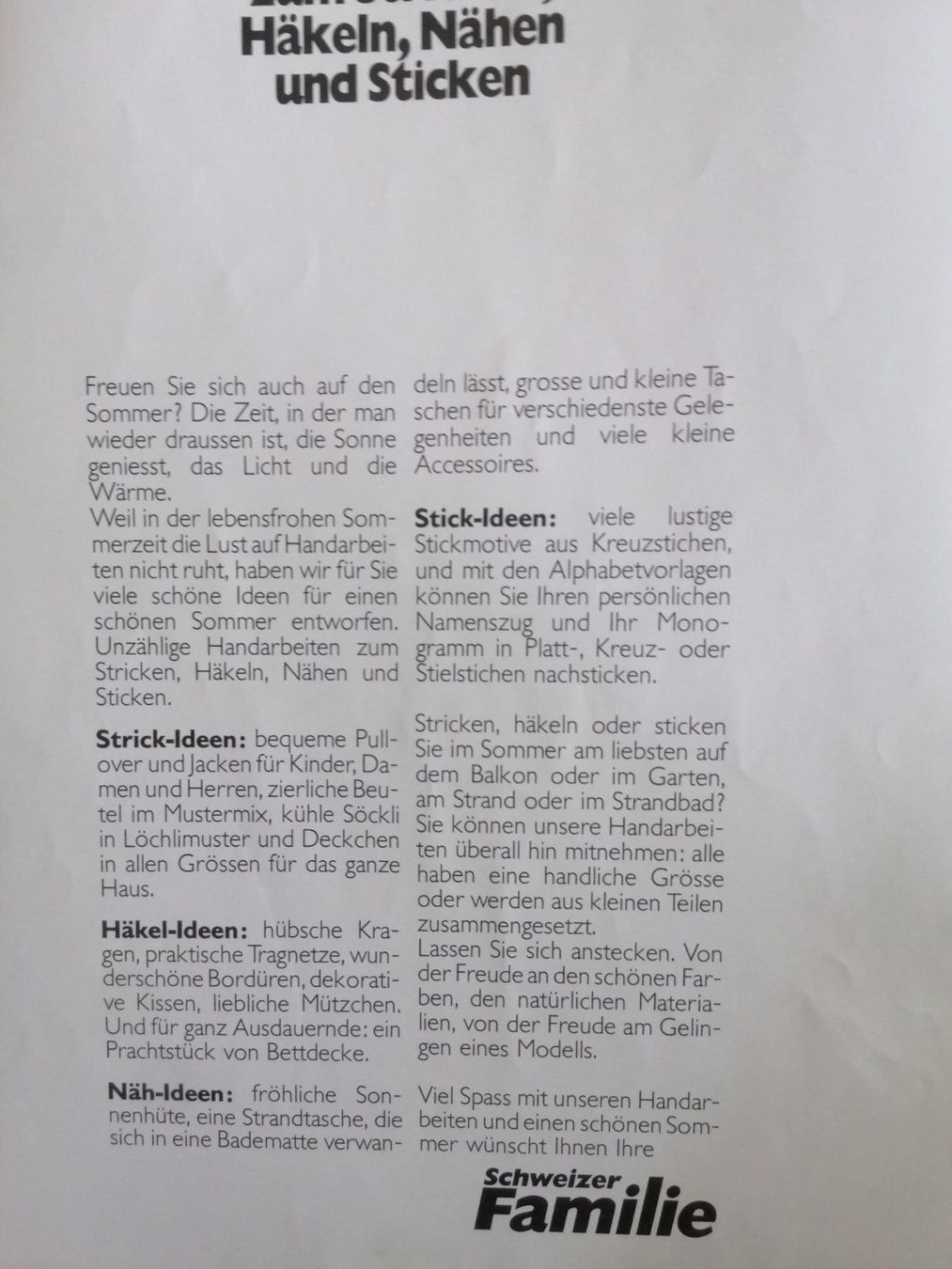Zeitschriften & Magazine: 2 Handarbeitshefte / Stricken, Häkeln, Sticken, Nähen – Gebraucht aus Langenthal von Handstrick 5