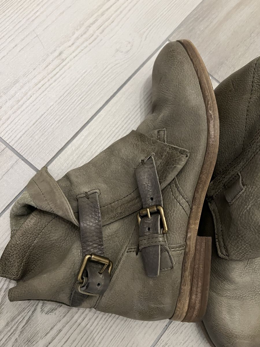 Scarpe da donna: Stivaletto di pelle - verde – Usato da Ascona venduto da babsylove 1