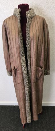Vintage-Wendemantel aus Leder und Lammfell