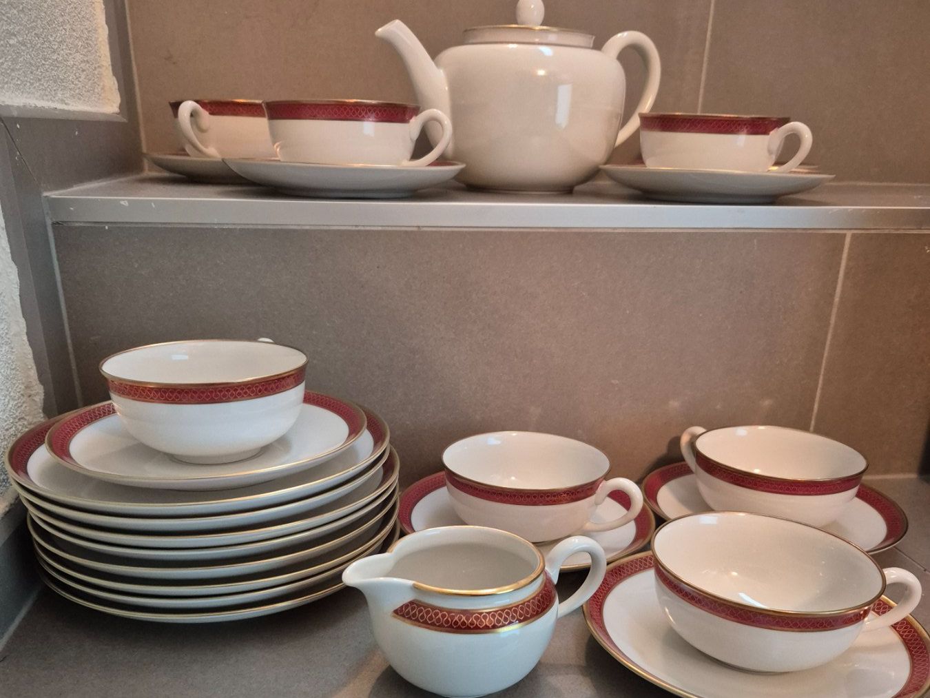 ANCIEN SERVICE CAFE Assiette Cafetiere Tasse Pot A Lait Sucrier Villeroy & Boch EUR 100,00