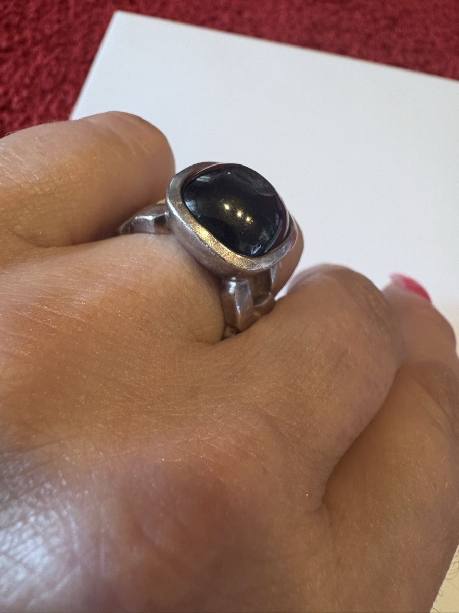 Onyx Anelli: Silber 925 Onyx Ring  – Usato da Murten venduto da Tzaugg 1