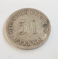 Antike Silbermünze 50 Pfennig 1876 Deutsches Kaiserreich