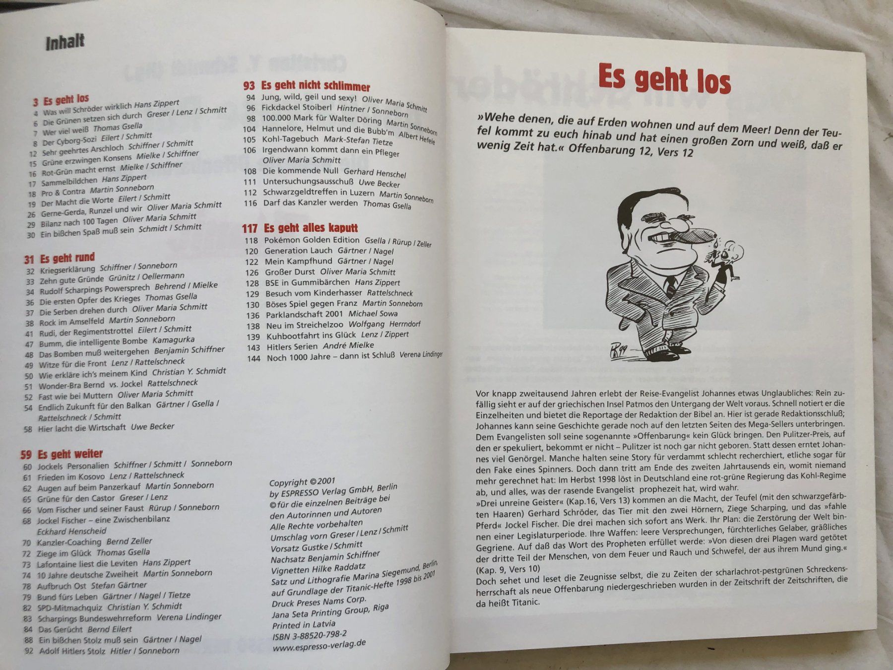 Libri: Titanic: Apokalypse Rot Grün - Satire Buch – Usato da Schaffhausen venduto da durruti 3