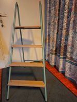 Antike Trittleiter 4 Stufen Metall Holz
