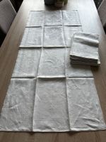 6x  Handtücher weiss eingewebte florale Muster 122 x 56 cm