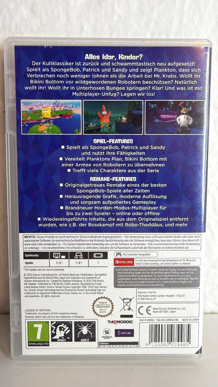 Giochi: Spongebob: Battle for Bikini Bottom - Switch - Top Zustand – Usato da Ehrendingen venduto da lax21 1