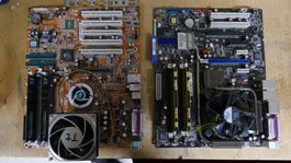 Zwei ältere Mainboards inkl. RAM und CPU