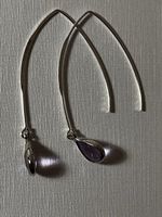 Boucles tiges avec cabochon améthyste clair