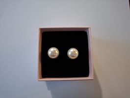Ohrstecker, grössere Kunstperle, 925 Silber