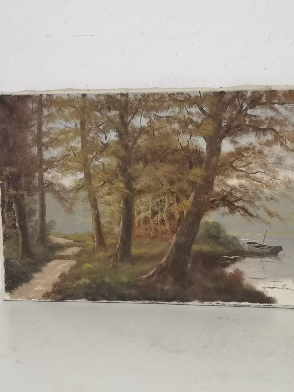 Dipinti: Luttler – Landschaft mit einem Boot auf einem See – Usato da Bern venduto da Elena1965 1