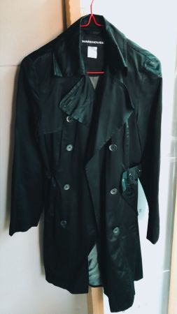 Warehouse Damen Mantel Gr. 36 – Schwarzer Trenchcoat – Neu