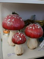 Deko Fliegenpilz Pilz Trio aus Keramik