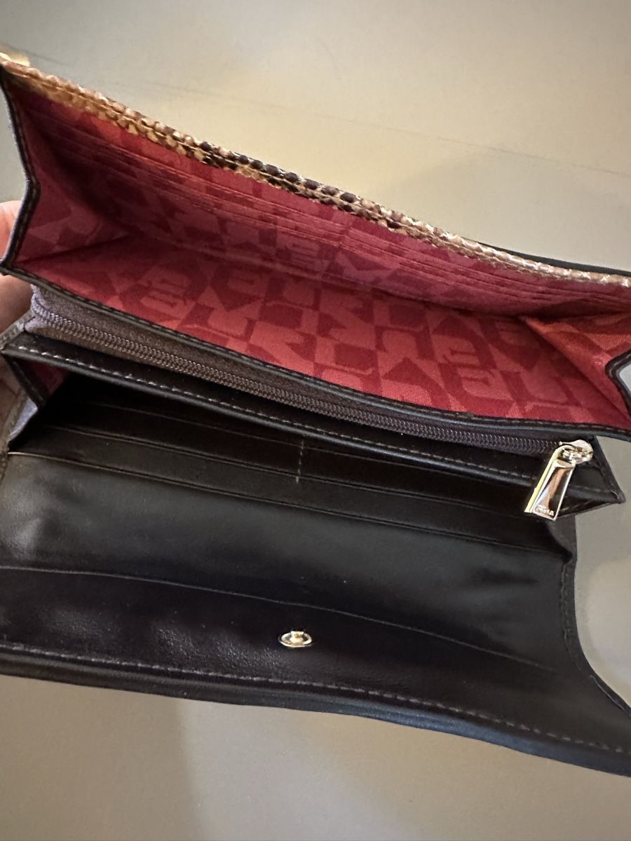 Furla Portamonete: Portemonnaie, Furla, Pythonleder, braun/cognac, 19cm x 10cm – Nuovo e nell'imballaggio originale da Oberwil BL venduto da orsay 3