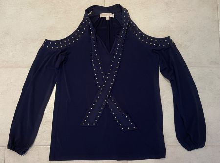 Michael Kors, raffinierte Bluse in true navy, Schulterfrei
