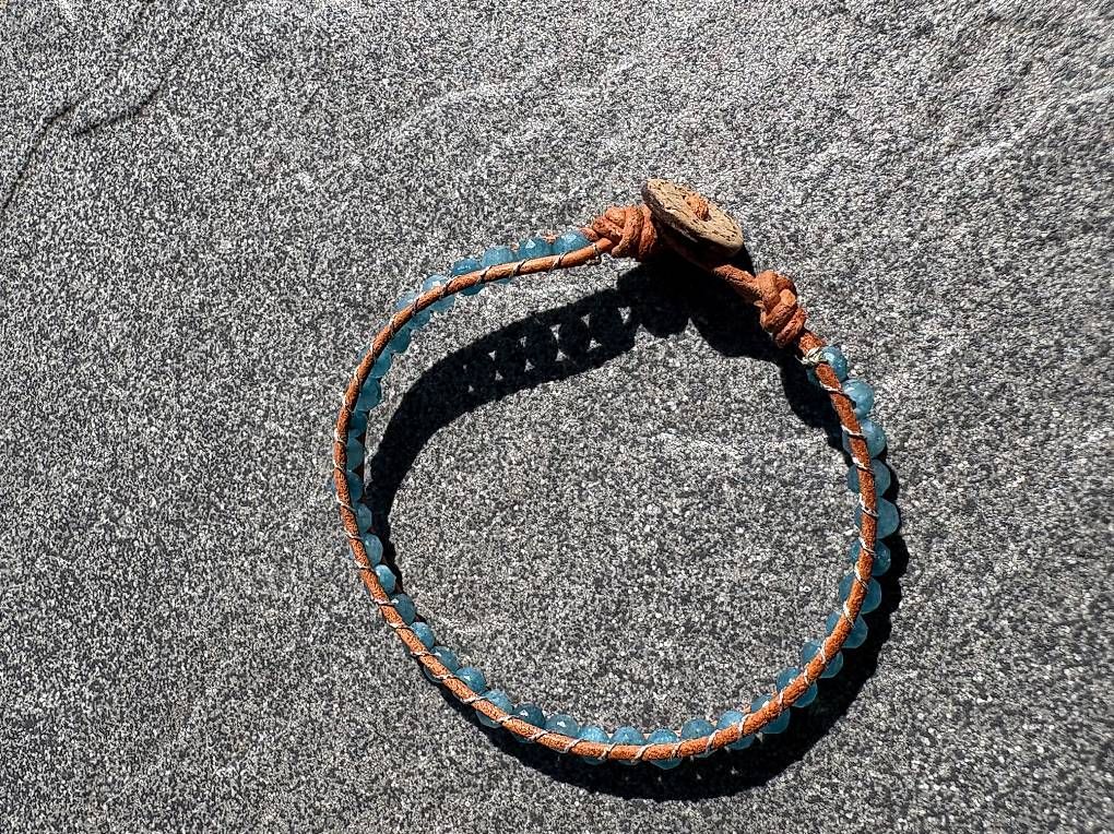 Armbänder & -reifen: Bracciale macrame con acquamarina  – Gebraucht aus Salorino von Ann_db 2
