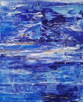 Originalgemälde Blau Abstrakt, Leinwand 50x40 cm, Unikat!!!