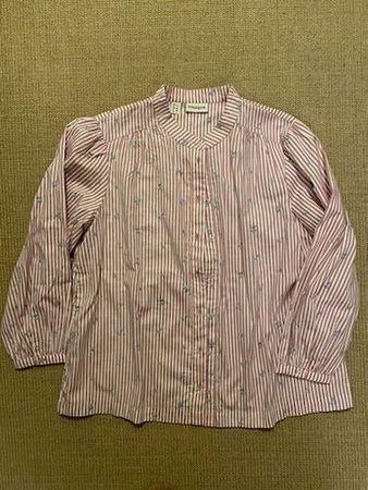 Baumwollbluse gestreift mit Stickerei