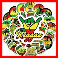 Reggea Jamaika Bob Marley Hanf THC CBD 50 tlg Stickerset