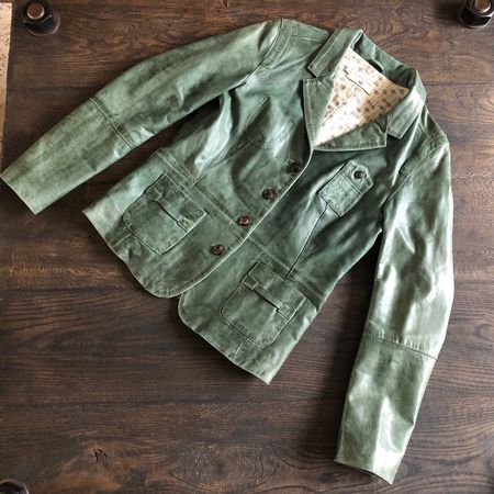 Cotélac Leather Jacket, Forest Green, Size 1