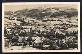 Teufen, Teilansicht mit Bergen im Schnee