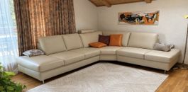 Grosses Ecksofa Leder beige – 300 × 250 cm