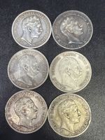 6 Silbermünzen Deutsches Reich 5 Mark historisch