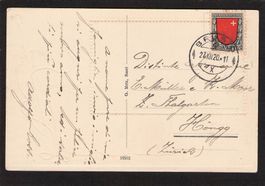 Pro Juventute J15 auf Prägekarte , 27.Xll.1920