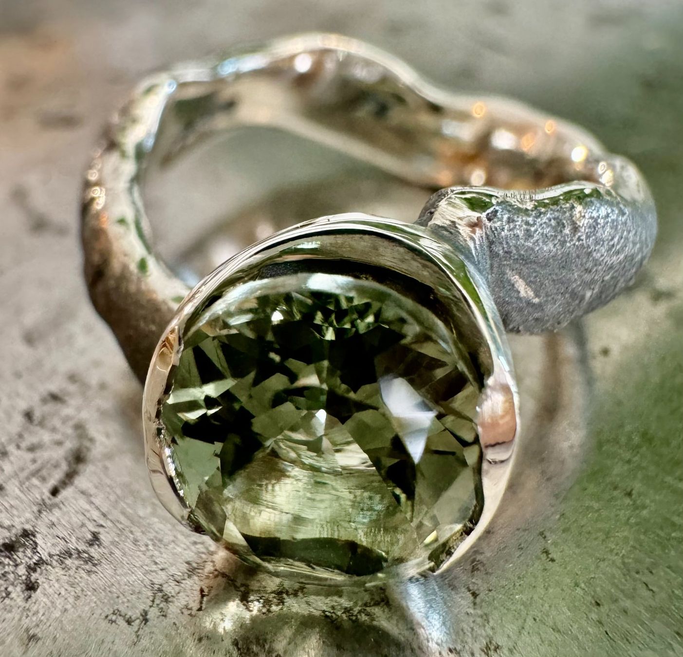 Anelli: Ring "Fantastic" Prasiolith – Nuovo e nell'imballaggio originale da Jona venduto da Herzschmiede 4