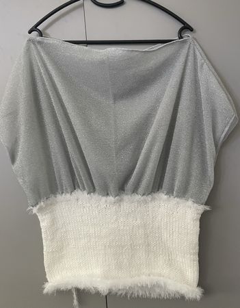 Damen Oberteil glitzer weiss Grösse M neu