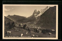 Mürren, Gesamtansicht mit Eiger und Wet