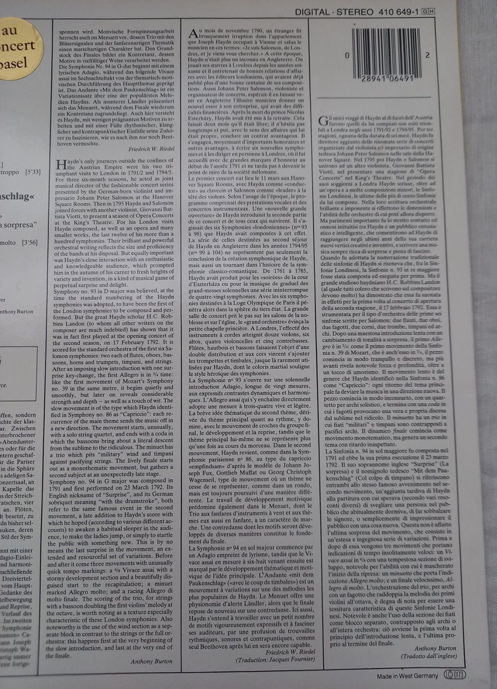 Dischi in vinile: Klassik-LP "HAYDN-SYMPHONIEN" – Nuovo (secondo la descrizione) da Binningen venduto da mar_2jlr 5