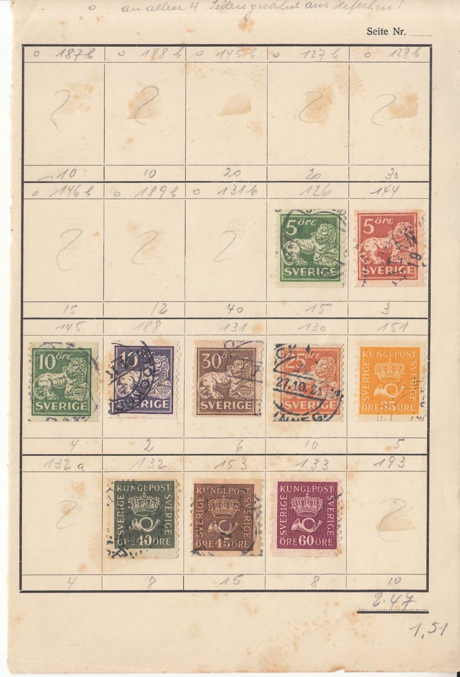 Alle Briefmarken: Auswahlheft Schweden ab 1891 – Gebraucht aus Bürglen TG von StampGraf 5