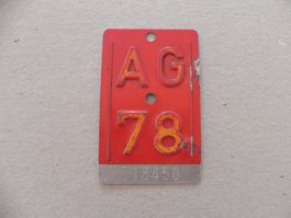 Velonummer Velo Rad AG 1978 Aargau 78 Nummer Geschenk Bike