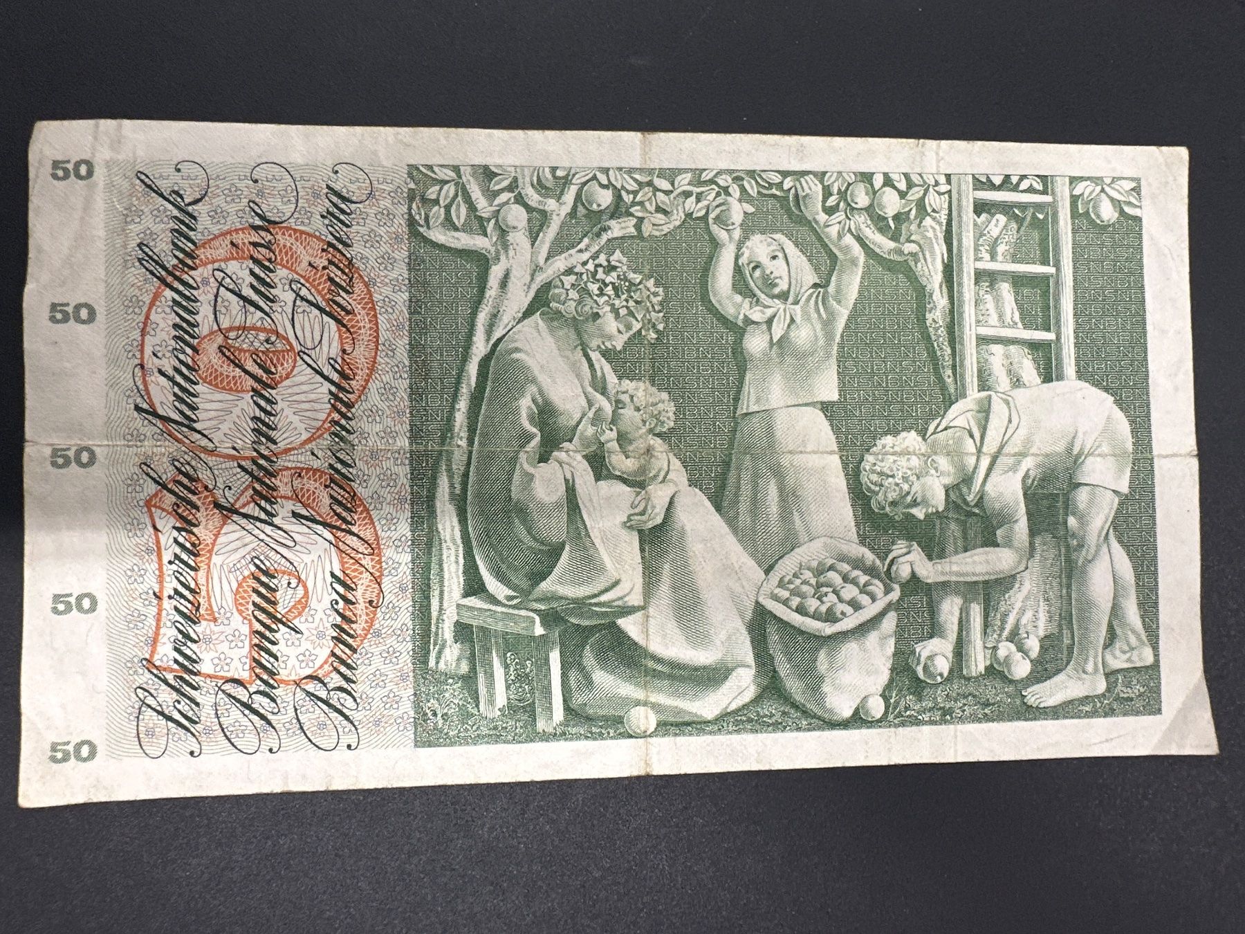 Banconote: 50 Fr.-Note Schweiz 1973 – Usato da Herisau venduto da herau 1