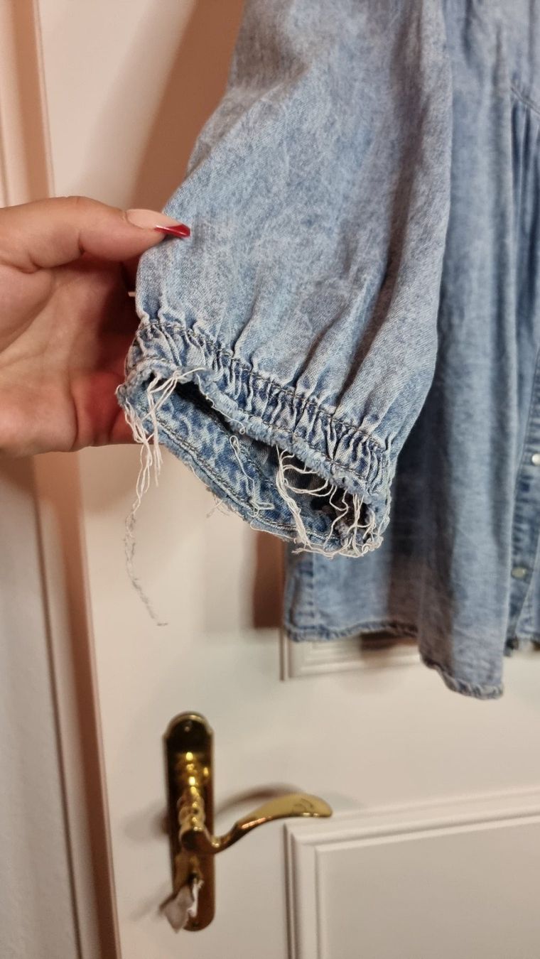 Mango Camicette: Mango Jeansbluse mit Puffärmel, Gr. L/XL – Usato da Wald ZH venduto da CapLux 4