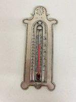 Vintage Dekoratives Thermometer aus Zinn handgefertigt