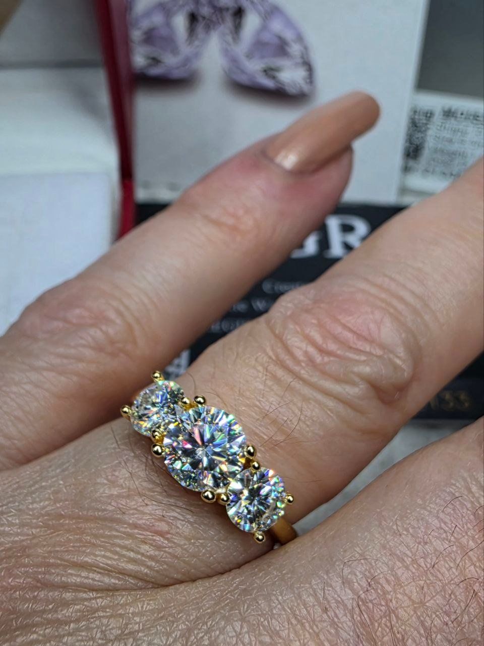 Anelli: Bague argent avec diamants de moissanite de 2 ct certifiés – Nuovo e nell'imballaggio originale da Reconvilier venduto da Tsma67