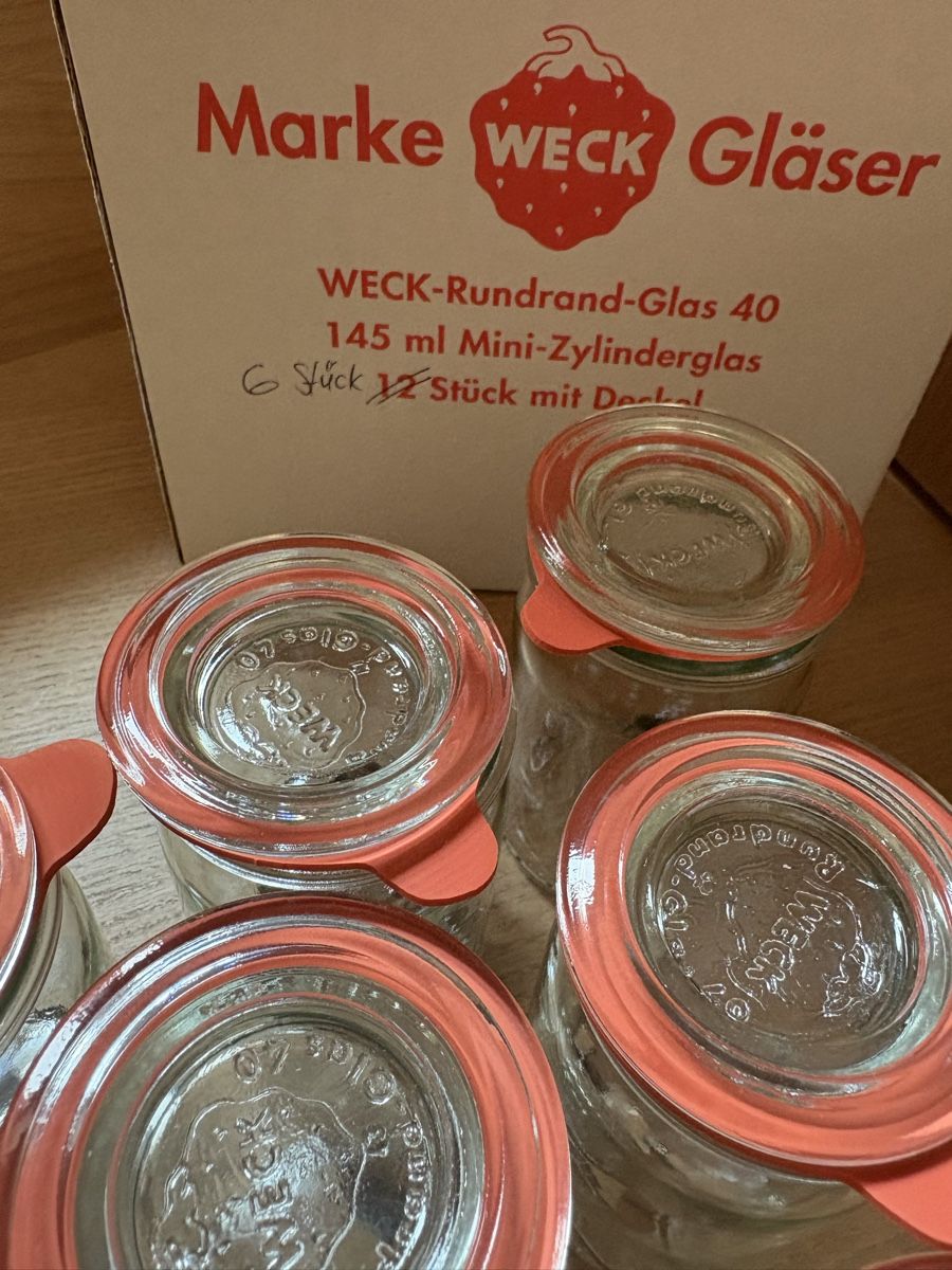 Einmachgläser WECK , 1 x 1 Liter, 6 x 145 ml (Gebraucht) in Stans für CHF 15 – mit Lieferung auf Ricardo kaufen