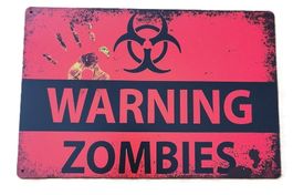 WARNING ZOMBIES - Blechschild  (neu/OVP)