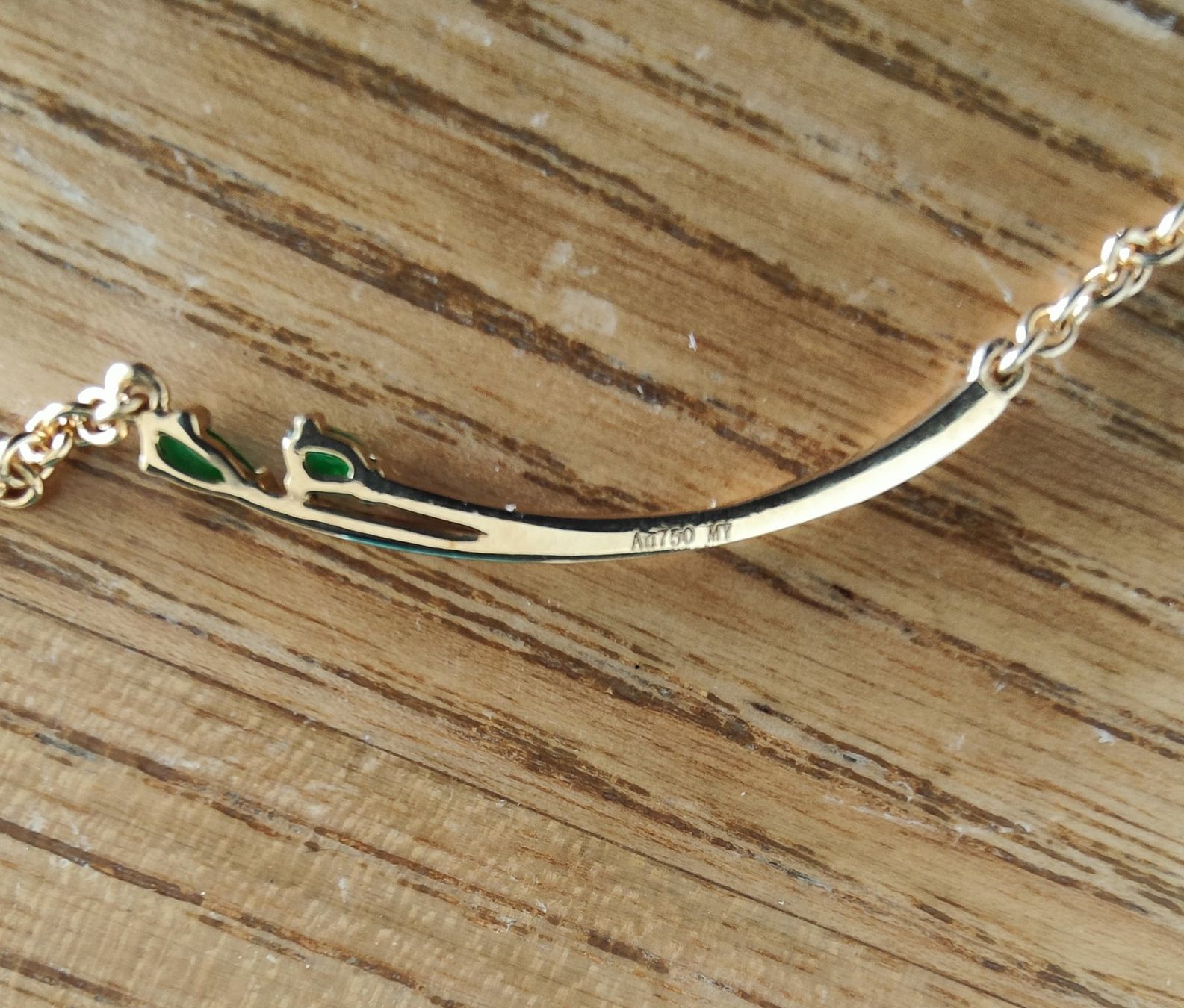 Catenine: Halskette, 18K Gold mit Jadeit, ca. 46cm – Nuovo e nell'imballaggio originale da Rümlang venduto da 21f 3