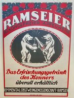 Ramseier Apfelsaft - Werbeplakat, Berner Bären ca. 50 x 70cm