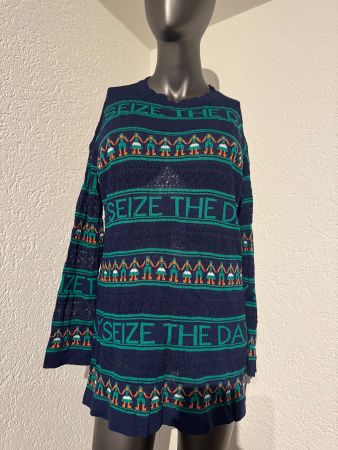 Damen Strick Pulli Pullover Gr. M Blau Grün