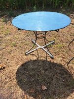 Blechgartentisch oval, grün 100cmx71cm Blatt