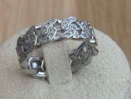 Luxus Elegante Gr: 18/8 Ring Memoire Zirkonia Farbe Silber